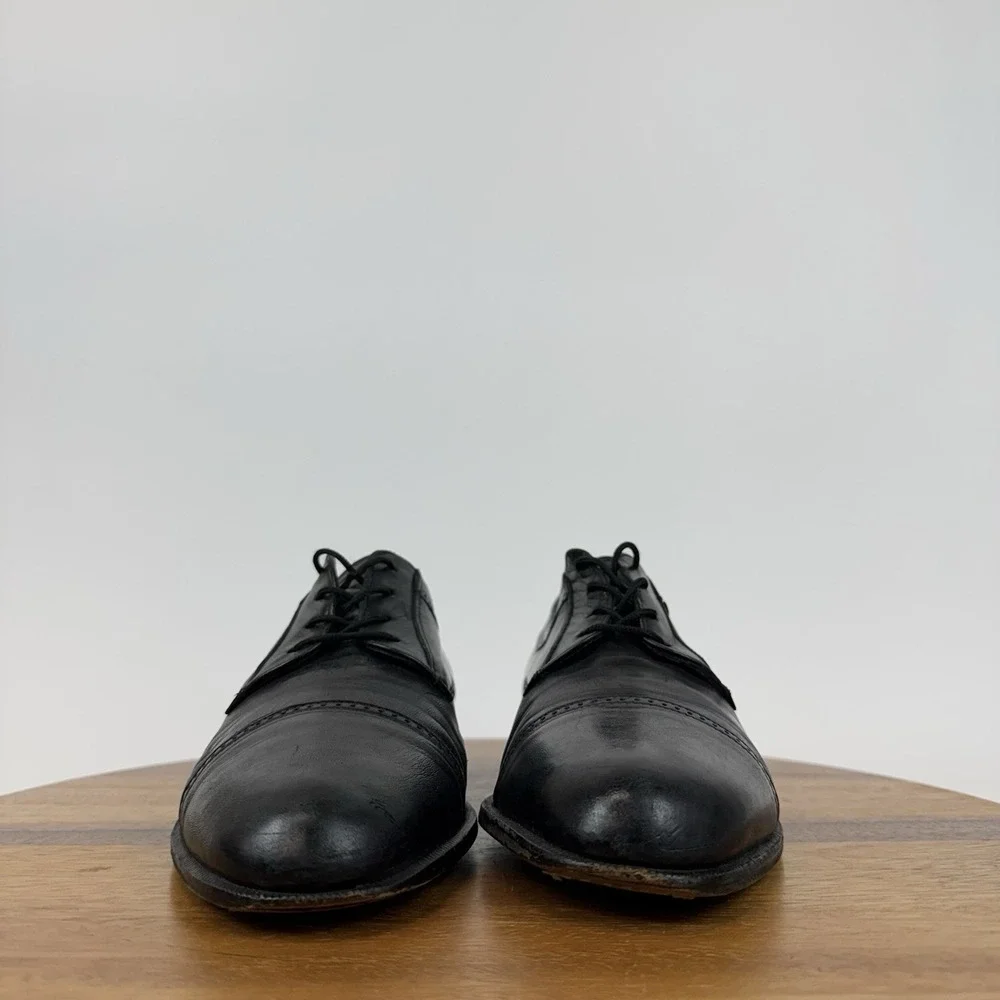 Mens Bally Switzerland Style Flex Black Leather Cap Toe Brogue Oxfords Size 12 D